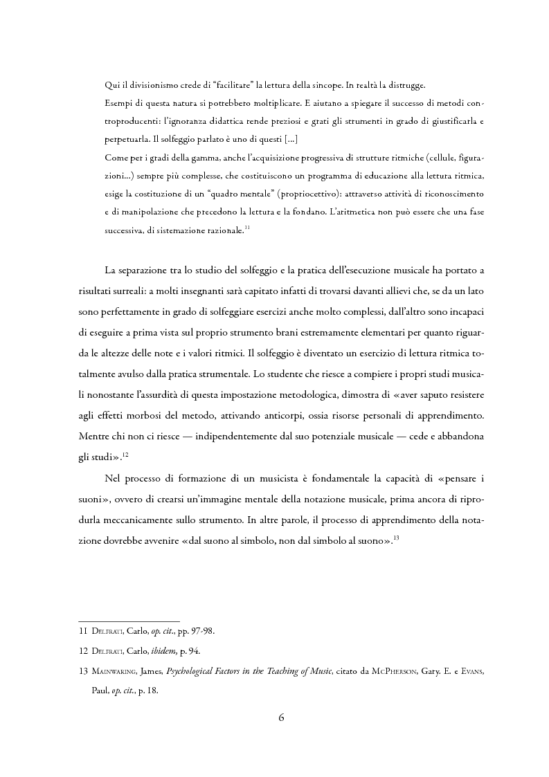 Anteprima della tesi: La lettura a prima vista nella didattica della chitarra, Pagina 7