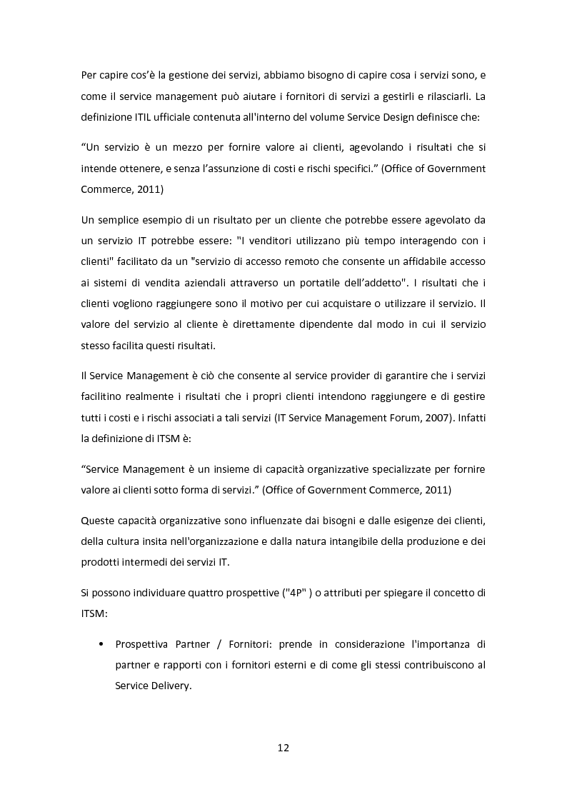 Anteprima della tesi: Il Framework ITIL: una guida all'orientamento nel contesto italiano, Pagina 8