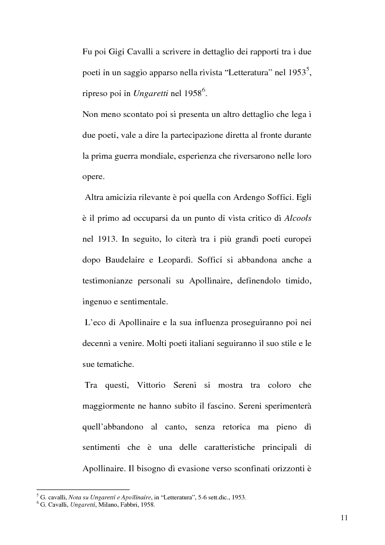 Anteprima della tesi: Guillaume Apollinaire. Da Alcools a Calligrammes: esempi di traduzione a confronto., Pagina 11