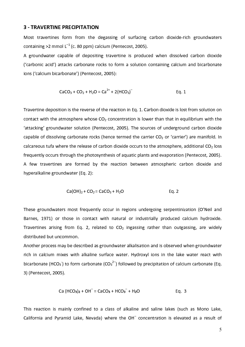 Anteprima della tesi: Depositional System, Petrography and Facies Analysis of Pleistocene Travertine in Southern MarcheE, Central Italy, Pagina 6