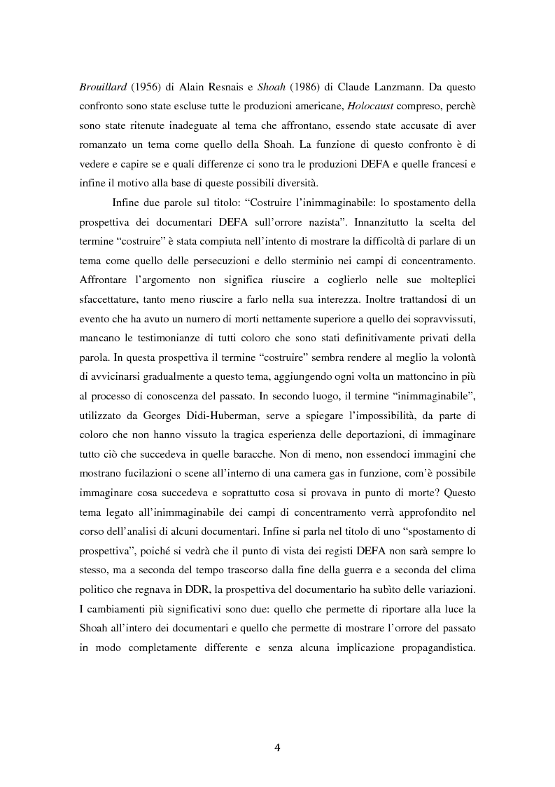 Anteprima della tesi: Costruire l'inimmaginabile: lo spostamento della prospettiva nei documentari DEFA sull'orrore nazista, Pagina 4