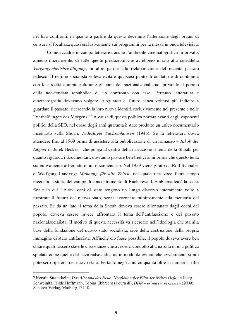 Anteprima della tesi: Costruire l'inimmaginabile: lo spostamento della prospettiva nei documentari DEFA sull'orrore nazista, Pagina 9