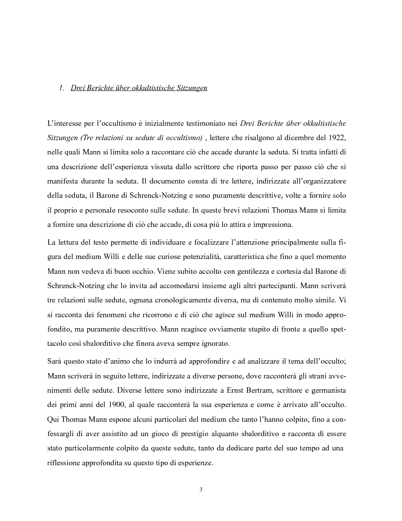 Anteprima della tesi: Le manifestazioni dell'occulto nelle opere di Thomas Mann, Pagina 4