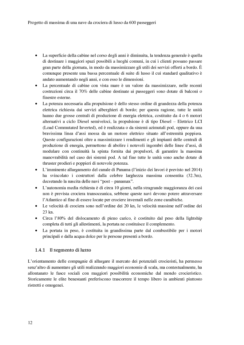 Anteprima della tesi: Progetto di massima di una nave da crociera di lusso da 600 passeggeri., Pagina 13