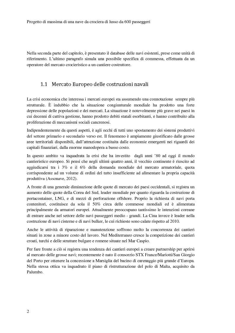 Anteprima della tesi: Progetto di massima di una nave da crociera di lusso da 600 passeggeri., Pagina 3