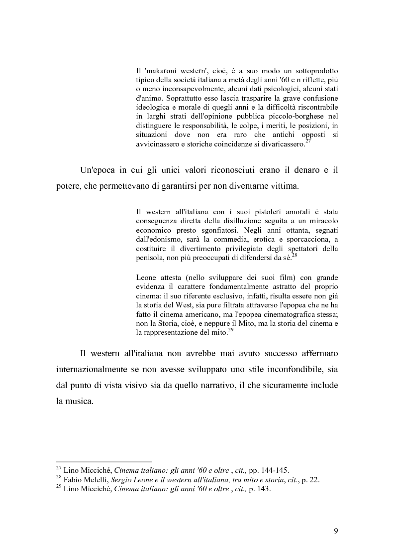 Anteprima della tesi: Musica Filmica Narrativa - Il rapporto tra musica e immagine nella trilogia del dollaro di Sergio Leone, Pagina 10