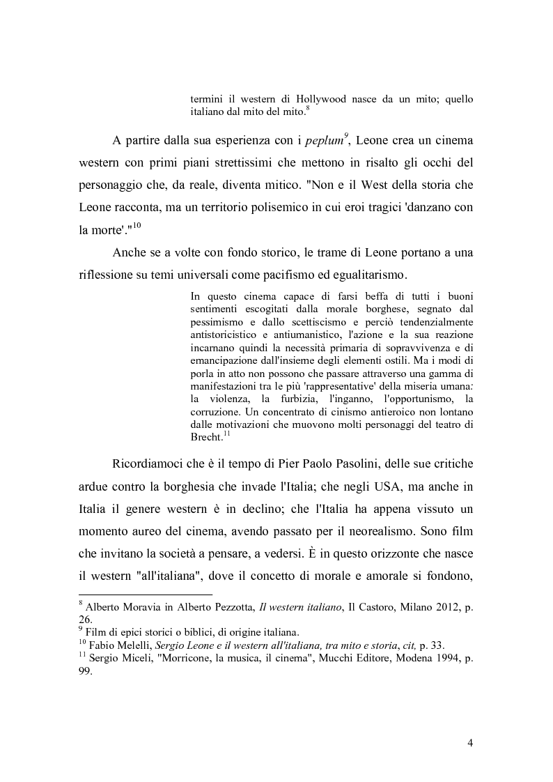 Anteprima della tesi: Musica Filmica Narrativa - Il rapporto tra musica e immagine nella trilogia del dollaro di Sergio Leone, Pagina 5