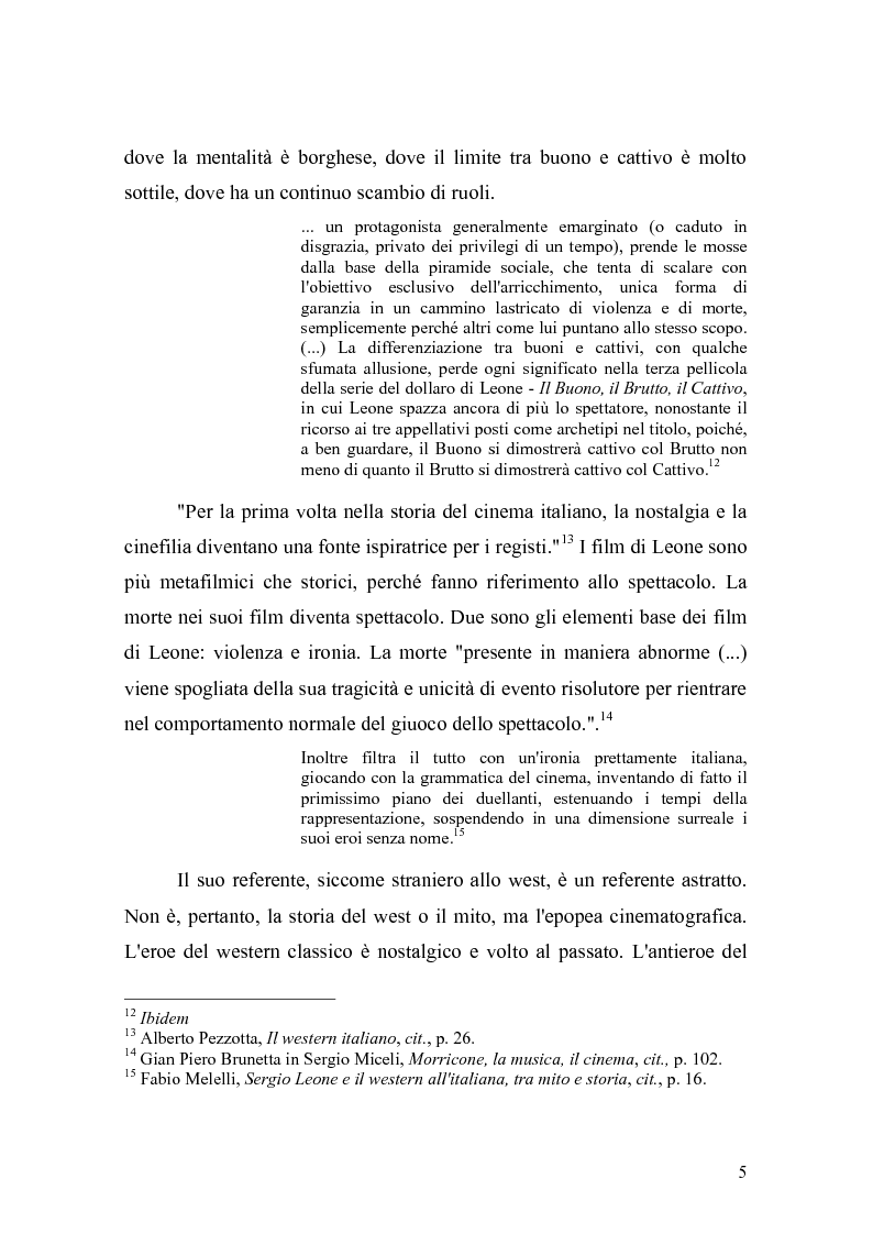 Anteprima della tesi: Musica Filmica Narrativa - Il rapporto tra musica e immagine nella trilogia del dollaro di Sergio Leone, Pagina 6