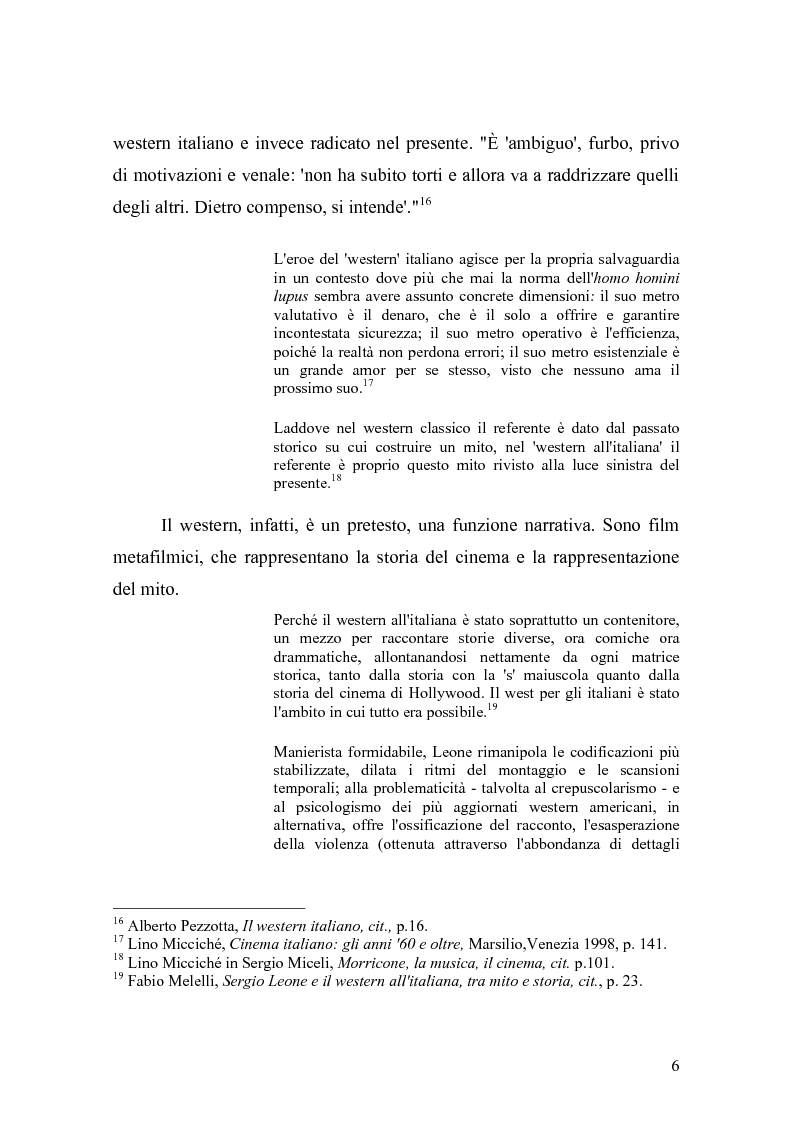 Anteprima della tesi: Musica Filmica Narrativa - Il rapporto tra musica e immagine nella trilogia del dollaro di Sergio Leone, Pagina 7