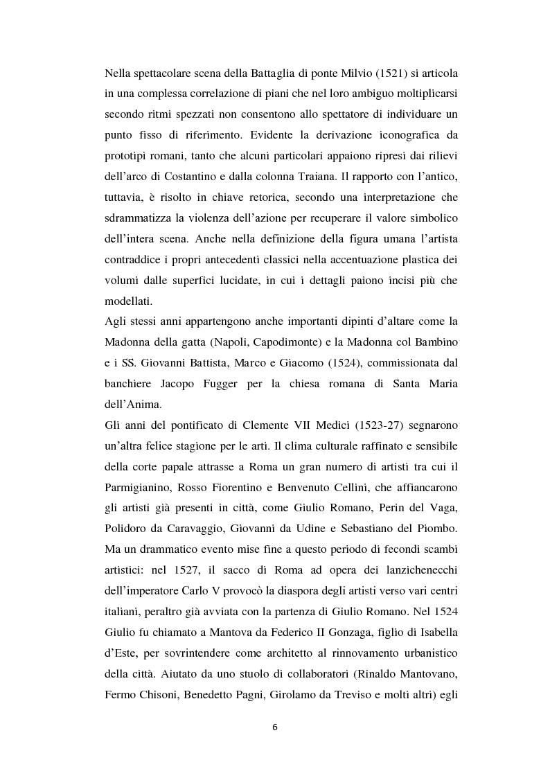 Anteprima della tesi: La Sacra Famiglia su tavola in Santa Maria Assunta a Fondi: elementi tecnici e stilistici a confronto con l'opera di Giulio Romano in Santa Maria dell'Anima a Roma., Pagina 5