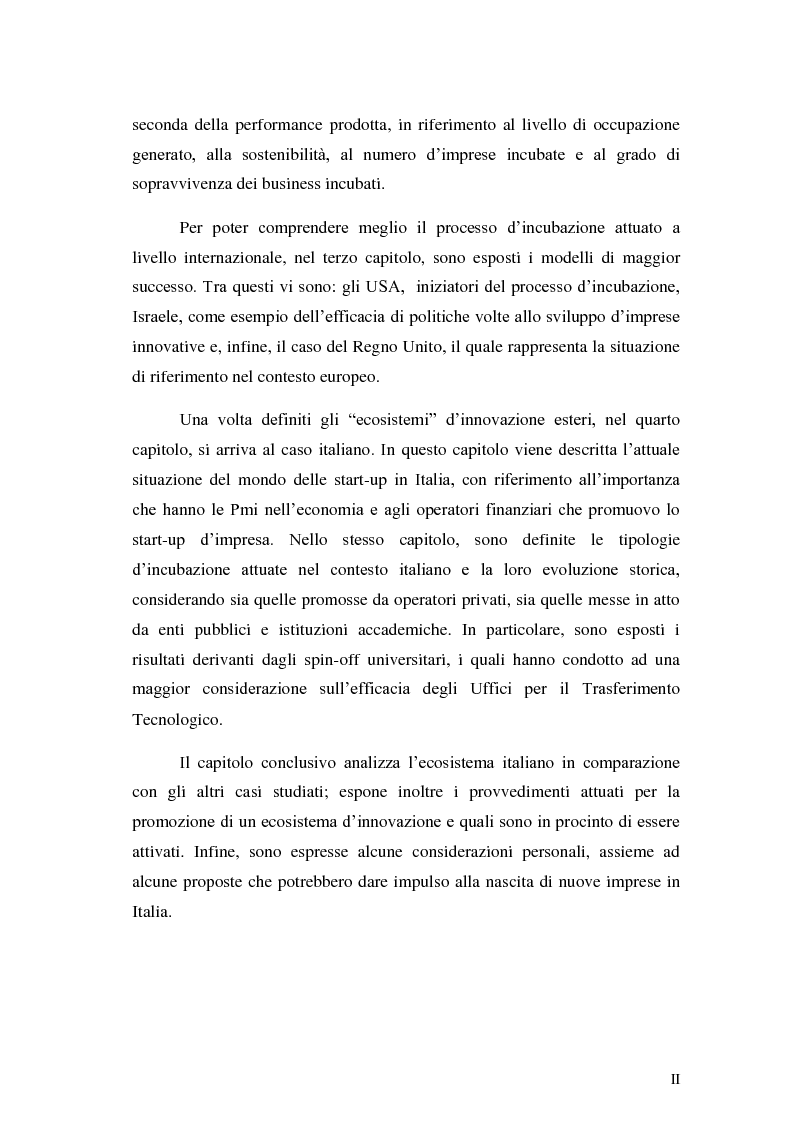 Anteprima della tesi: Italia start-up: analisi e critica del processo d'incubazione di nuove imprese, Pagina 3