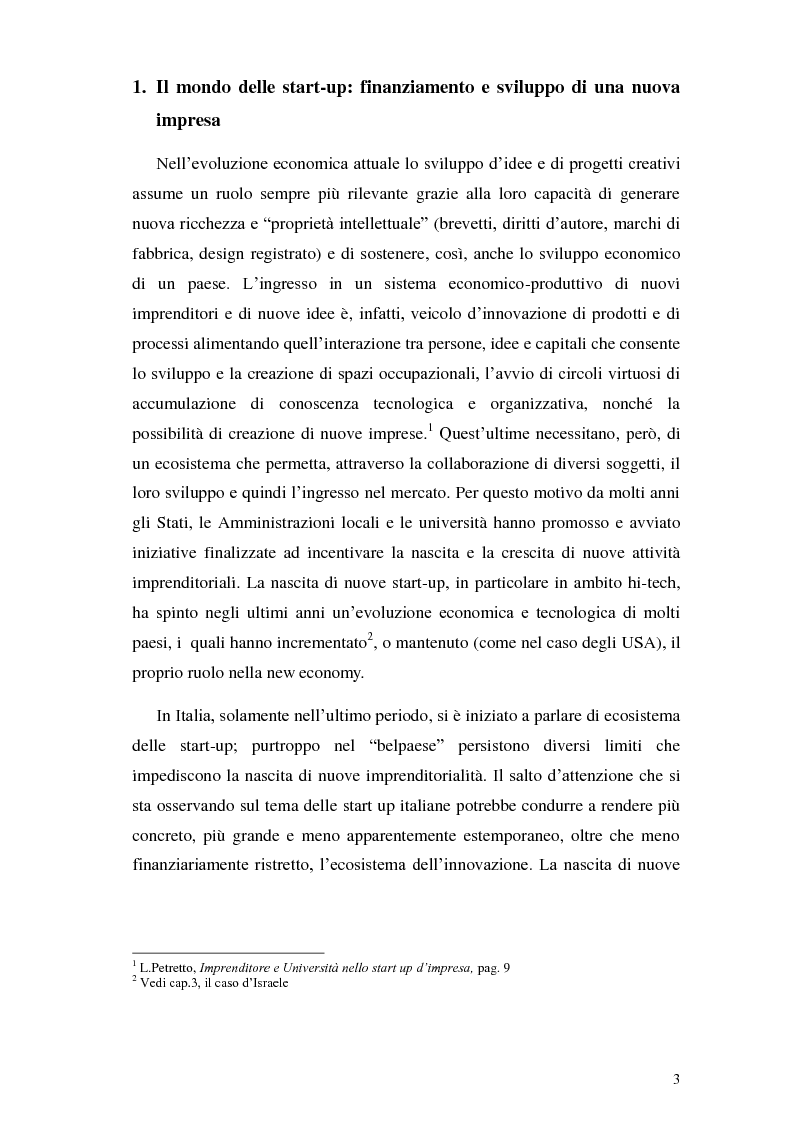 Anteprima della tesi: Italia start-up: analisi e critica del processo d'incubazione di nuove imprese, Pagina 6