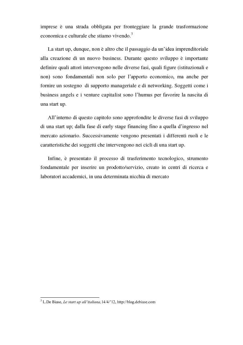 Anteprima della tesi: Italia start-up: analisi e critica del processo d'incubazione di nuove imprese, Pagina 7