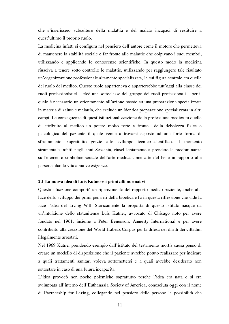 Anteprima della tesi: Testamento biologico e principio di Autodeterminazione, Pagina 12