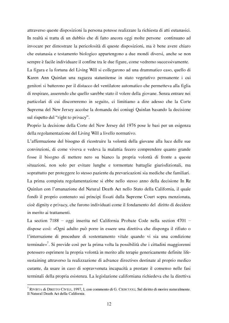 Anteprima della tesi: Testamento biologico e principio di Autodeterminazione, Pagina 13