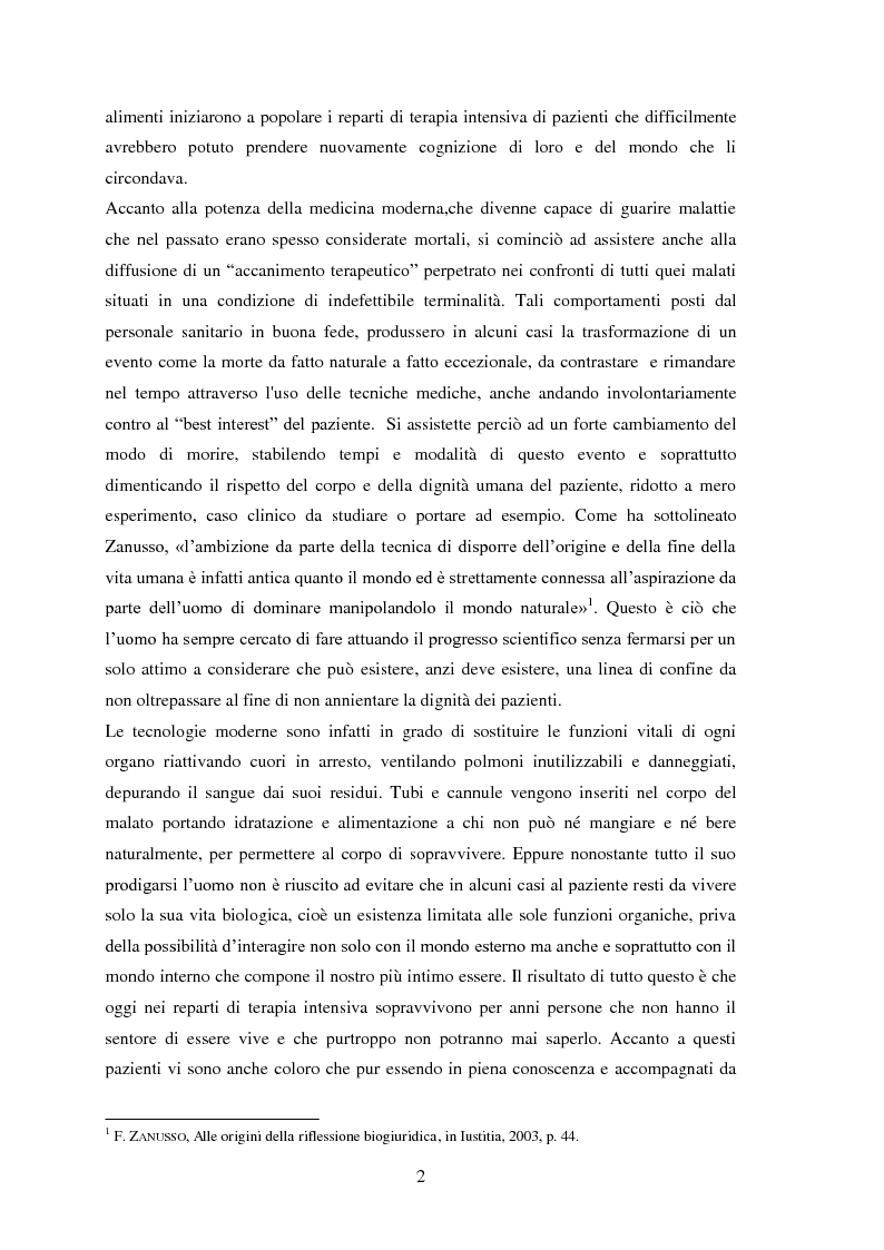 Anteprima della tesi: Testamento biologico e principio di Autodeterminazione, Pagina 3