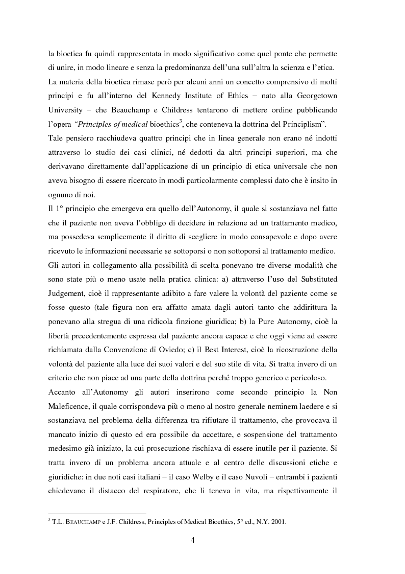 Anteprima della tesi: Testamento biologico e principio di Autodeterminazione, Pagina 5