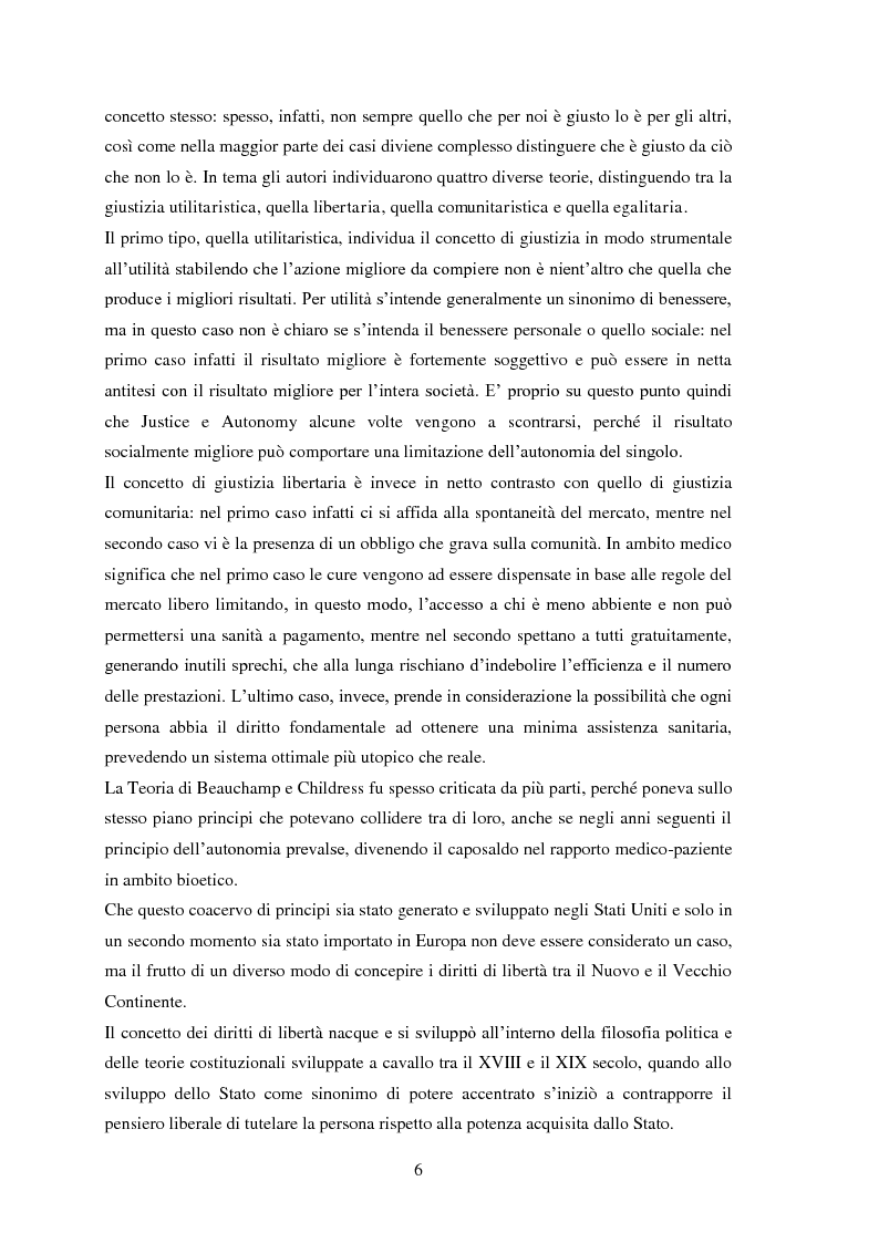 Anteprima della tesi: Testamento biologico e principio di Autodeterminazione, Pagina 7