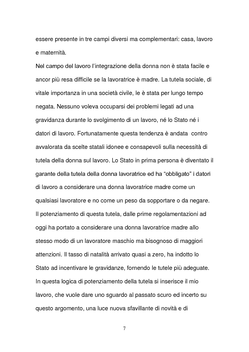 Anteprima della tesi: L’evoluzione della tutela della lavoratrice madre nel mondo del lavoro., Pagina 4