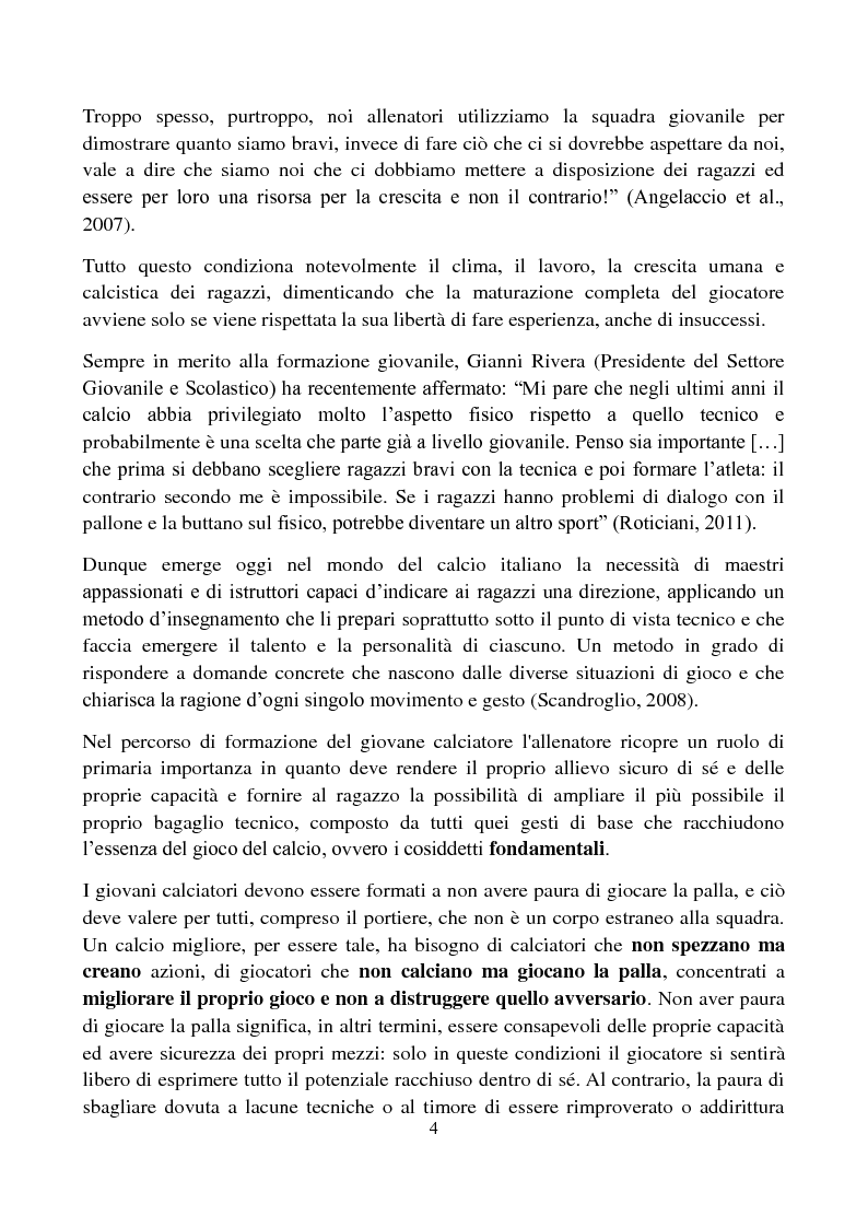 Anteprima della tesi: Il metodo Coerver Coaching applicato ai calciatori della categoria Esordienti, Pagina 3