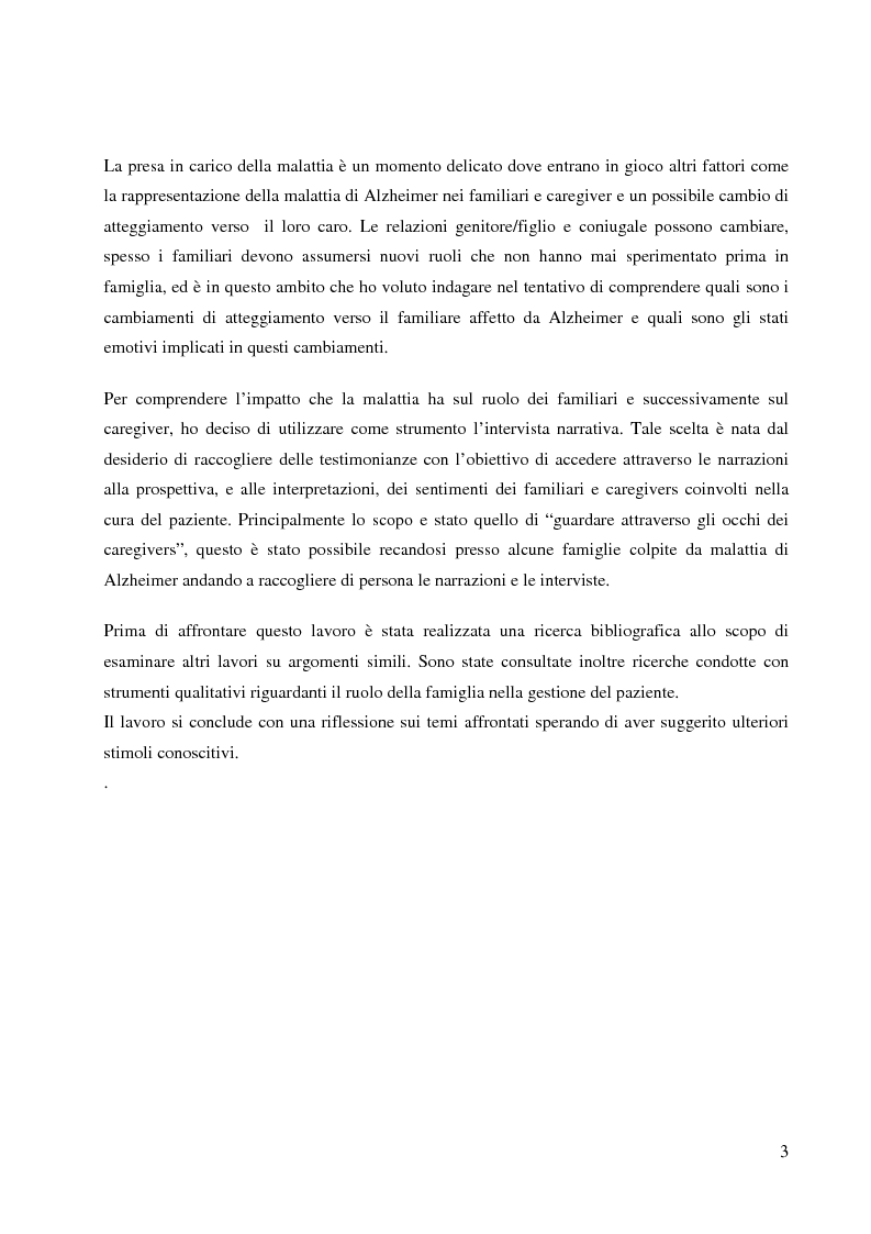 Anteprima della tesi: Ruolo dei caregivers nella malattia di Alzheimer, Pagina 3