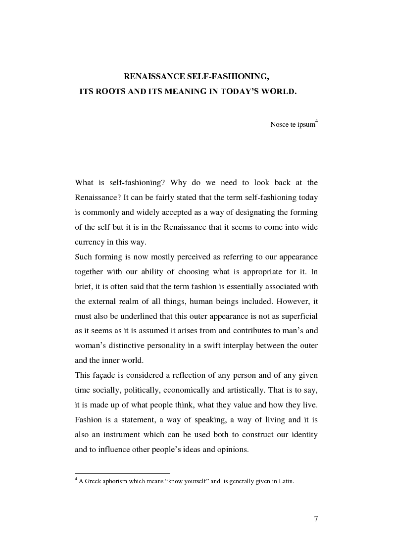 Anteprima della tesi: Renaissance Self-Fashioning: ''Epicoene'' by Ben Jonson, Pagina 5