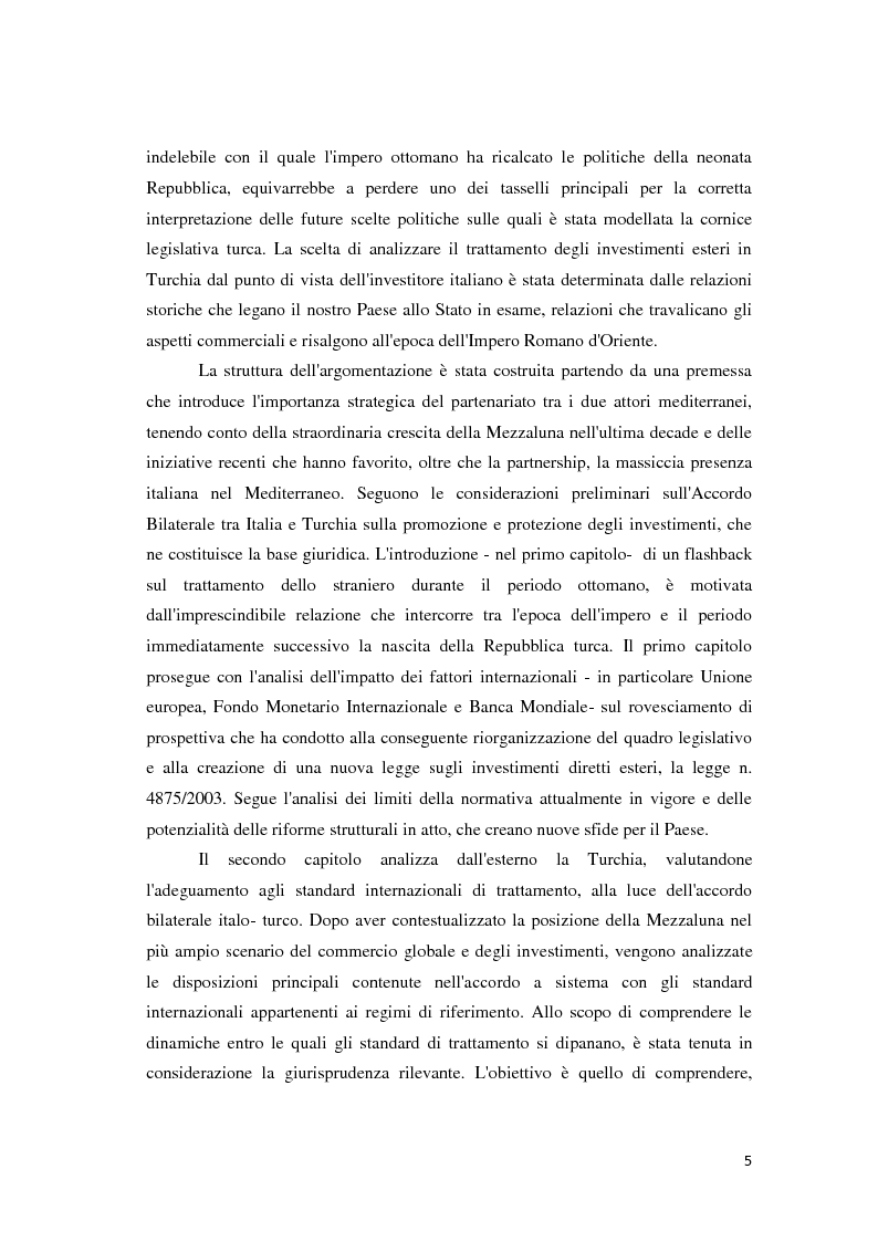 Anteprima della tesi: Il trattamento degli investimenti diretti esteri in Turchia con particolare riferimento agli investitori italiani, Pagina 3