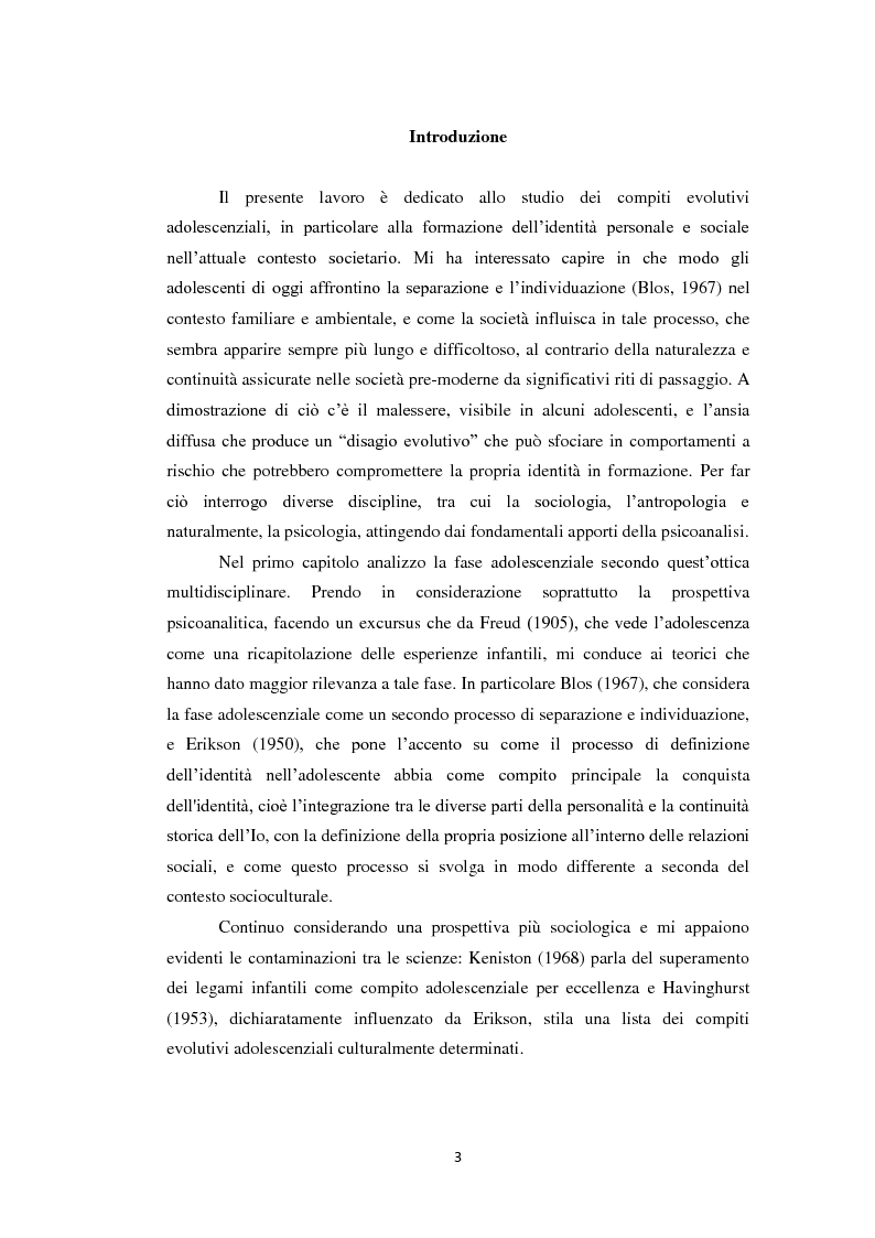 Anteprima della tesi: Compiti evolutivi dei nuovi adolescenti: alla ricerca dell'identità nella società contemporanea, Pagina 2