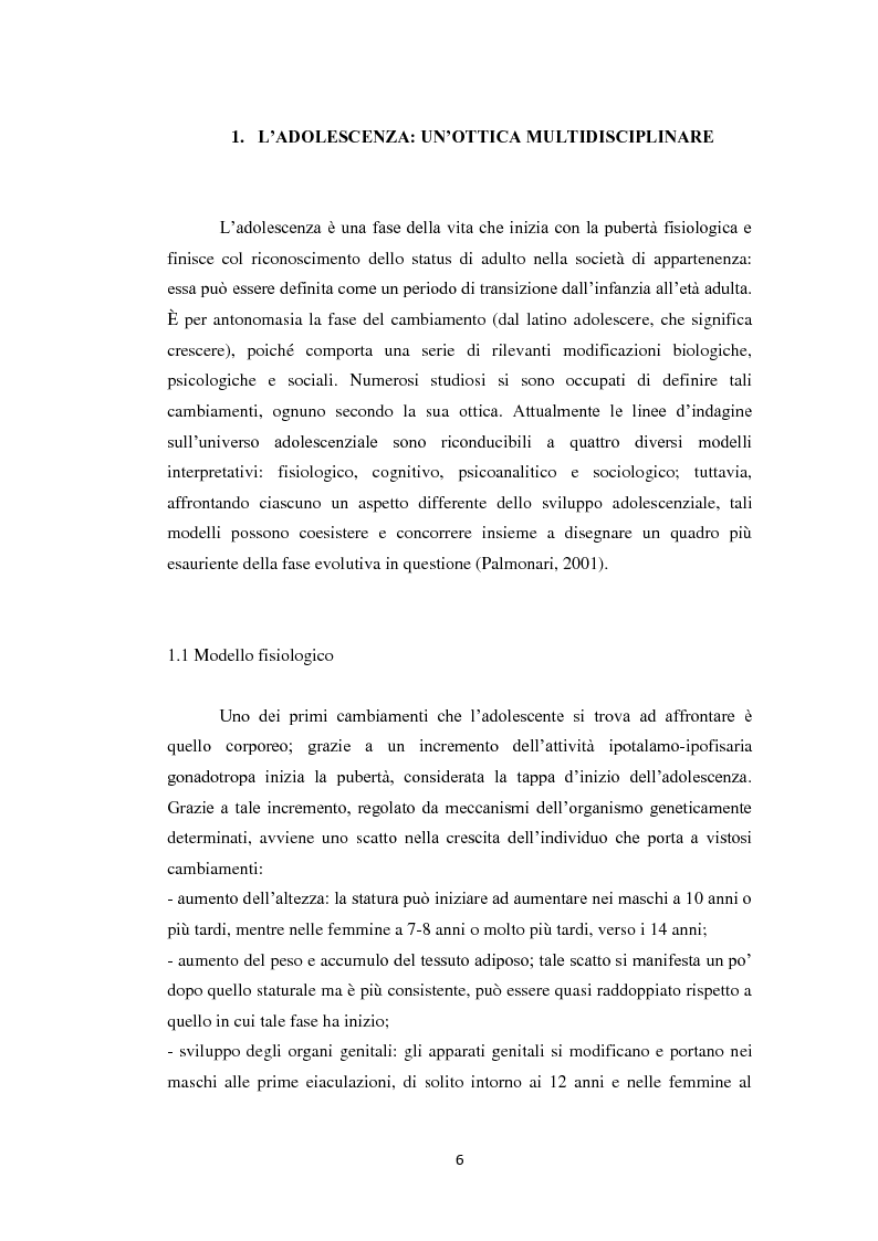 Anteprima della tesi: Compiti evolutivi dei nuovi adolescenti: alla ricerca dell'identità nella società contemporanea, Pagina 5