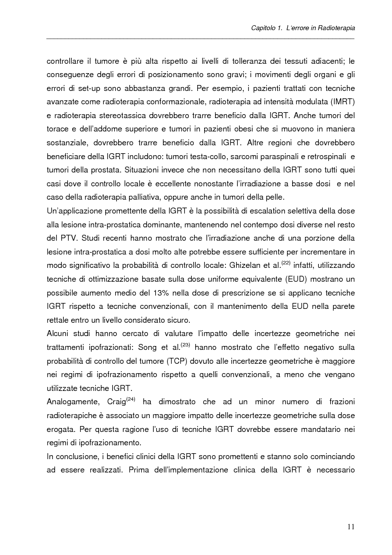 Anteprima della tesi: Impatto dell'IGRT nel trattamento del carcinoma prostatico: analisi degli errori di set-up e valutazioni dosimetriche, Pagina 10