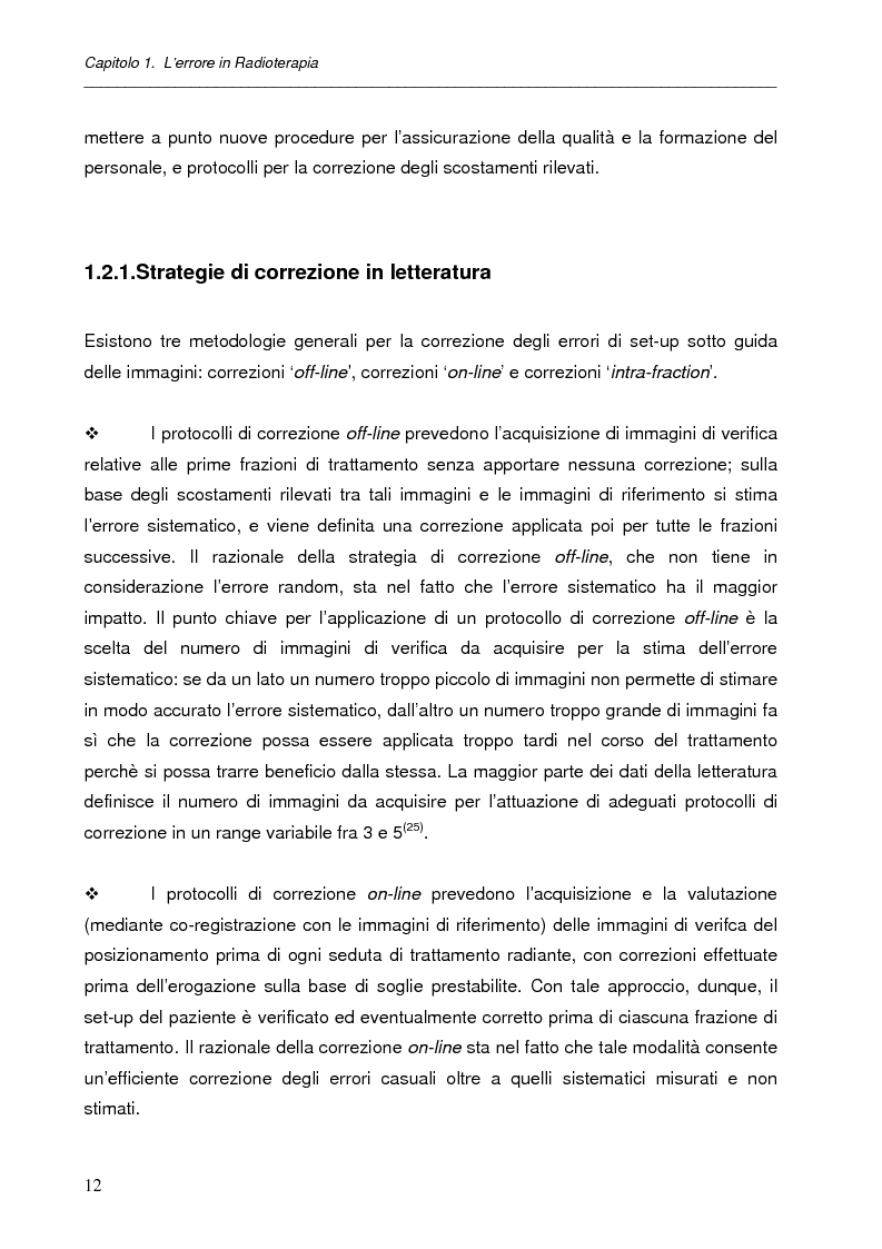 Anteprima della tesi: Impatto dell'IGRT nel trattamento del carcinoma prostatico: analisi degli errori di set-up e valutazioni dosimetriche, Pagina 11
