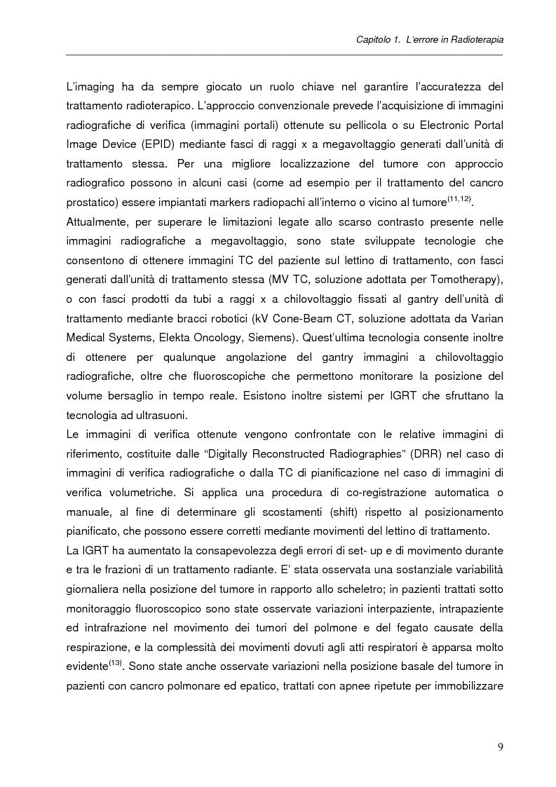 Anteprima della tesi: Impatto dell'IGRT nel trattamento del carcinoma prostatico: analisi degli errori di set-up e valutazioni dosimetriche, Pagina 8
