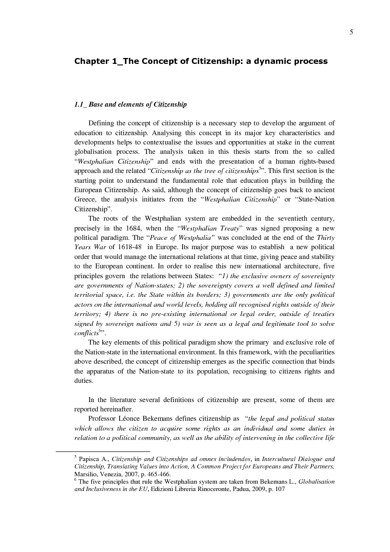 Anteprima della tesi: EU Citizenship Building: The Role of Education and its Governance, Pagina 5