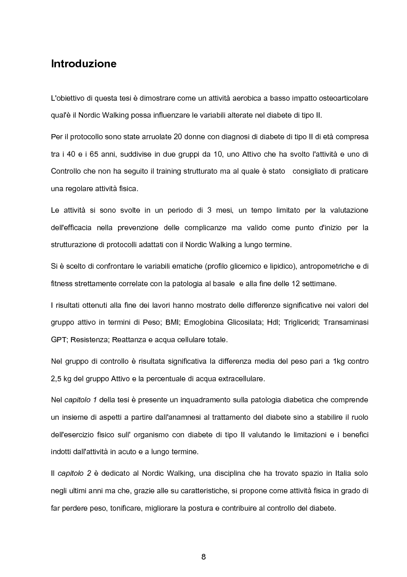 Anteprima della tesi: Efficacia del Nordic Walking sul profilo metabolico e antropometrico di un gruppo di donne con diabete di tipo II., Pagina 4