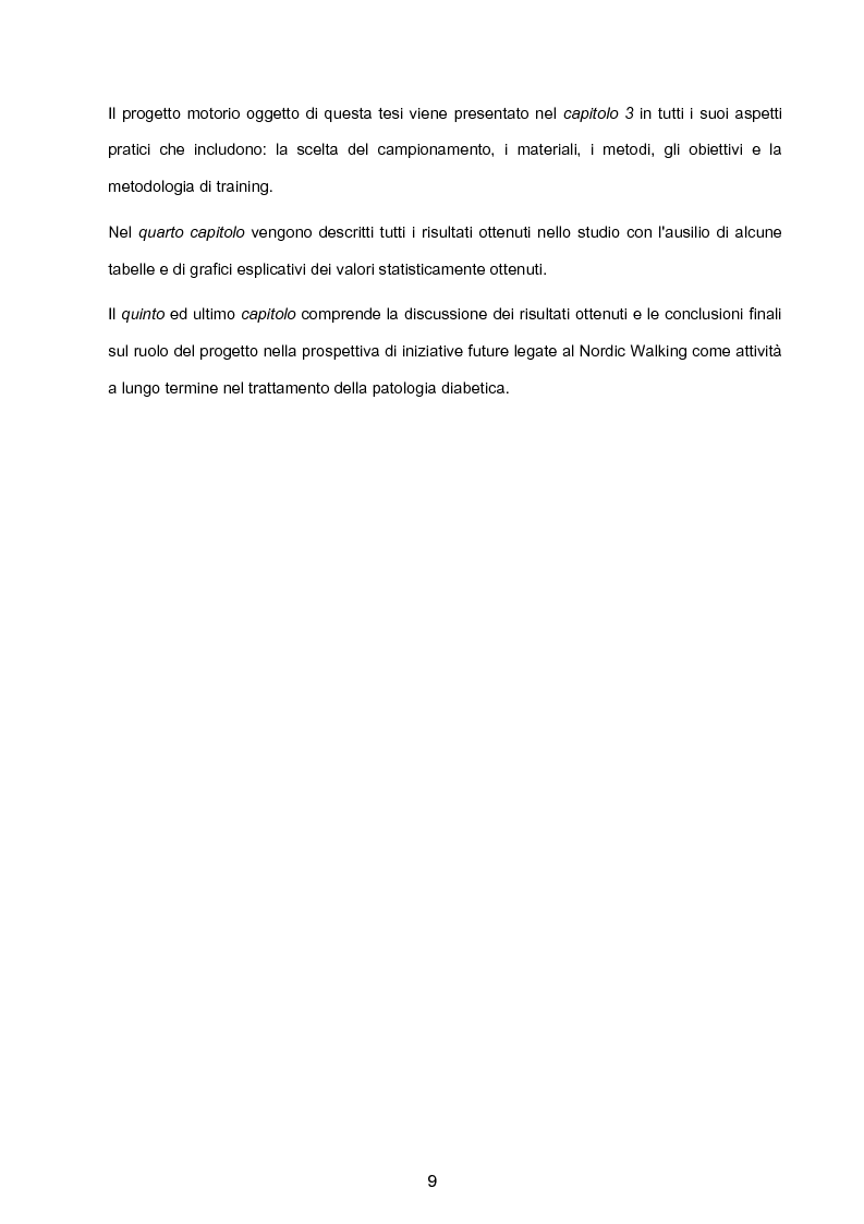 Anteprima della tesi: Efficacia del Nordic Walking sul profilo metabolico e antropometrico di un gruppo di donne con diabete di tipo II., Pagina 5