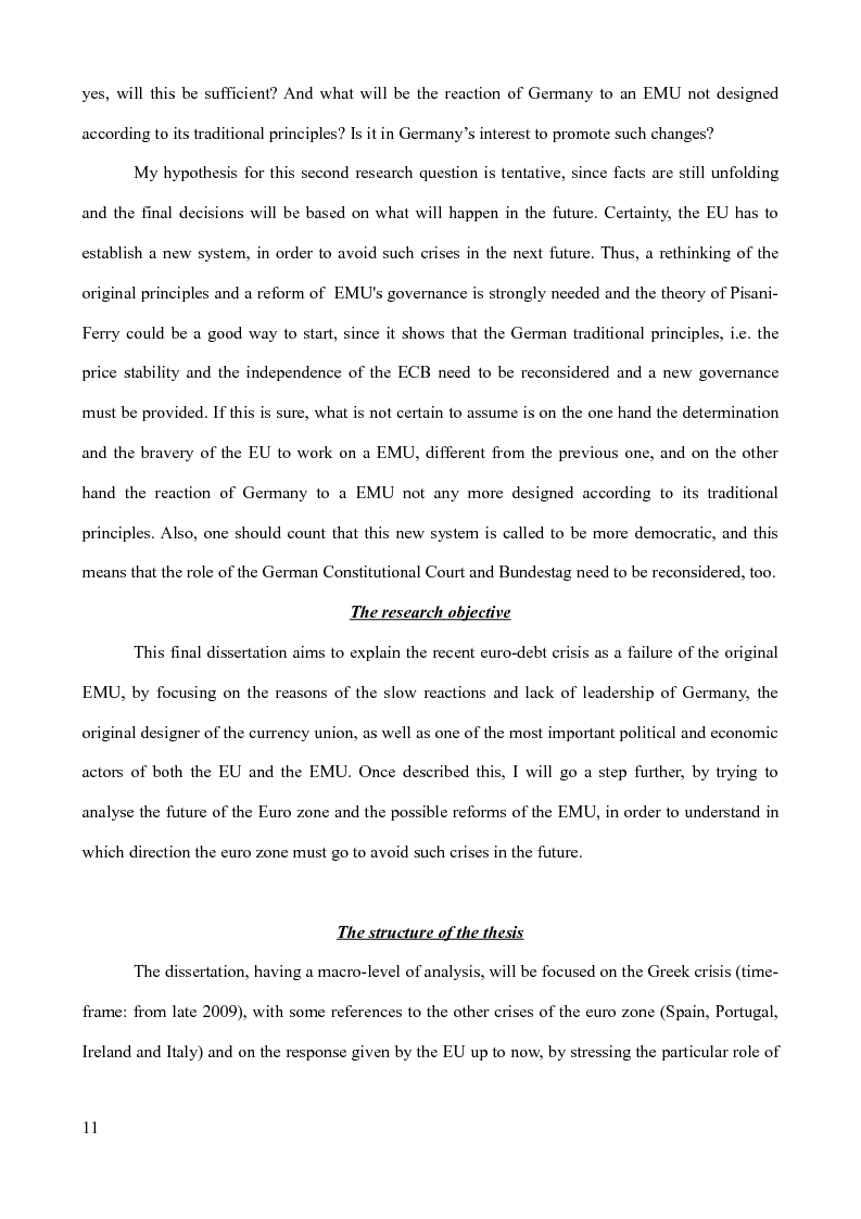 Anteprima della tesi: The Euro-debt crisis: what future for the euro zone? Greece vs Germany and the reform of the EMU, Pagina 6