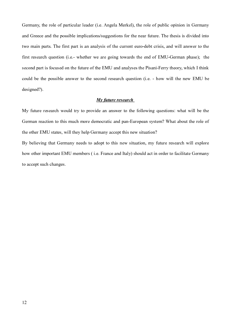 Anteprima della tesi: The Euro-debt crisis: what future for the euro zone? Greece vs Germany and the reform of the EMU, Pagina 7