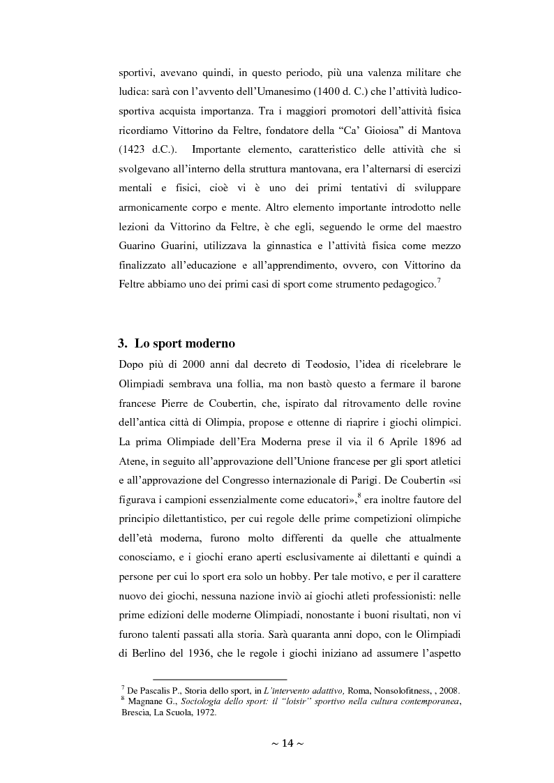 Anteprima della tesi: Lo sport: mezzo privilegiato nell'integrazione sociale del diversamente abile. Un'indagine esplorativa, Pagina 10