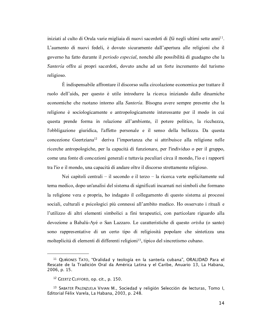 Anteprima della tesi: Esperienza di malattia e percorsi terapeutici nella Santería cubana riguardo all'HIV/aids. Una prospettiva di antropologia visuale., Pagina 10