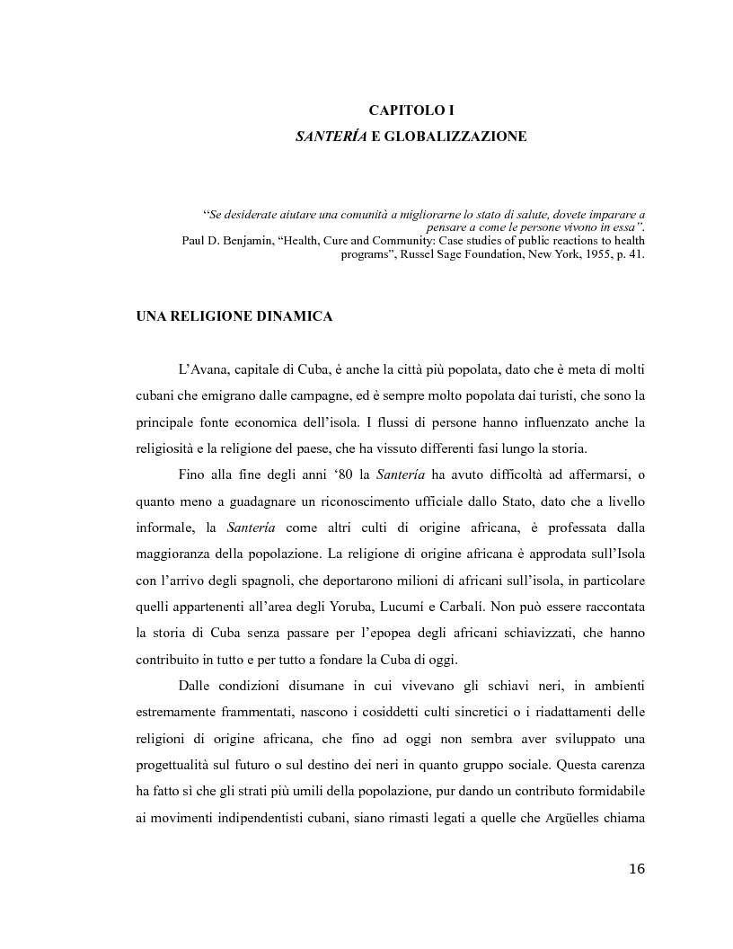Anteprima della tesi: Esperienza di malattia e percorsi terapeutici nella Santería cubana riguardo all'HIV/aids. Una prospettiva di antropologia visuale., Pagina 12
