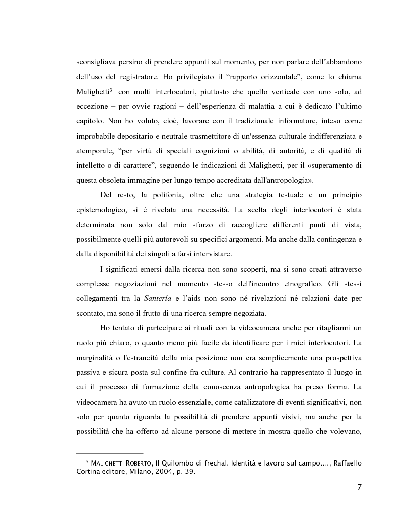 Anteprima della tesi: Esperienza di malattia e percorsi terapeutici nella Santería cubana riguardo all'HIV/aids. Una prospettiva di antropologia visuale., Pagina 3