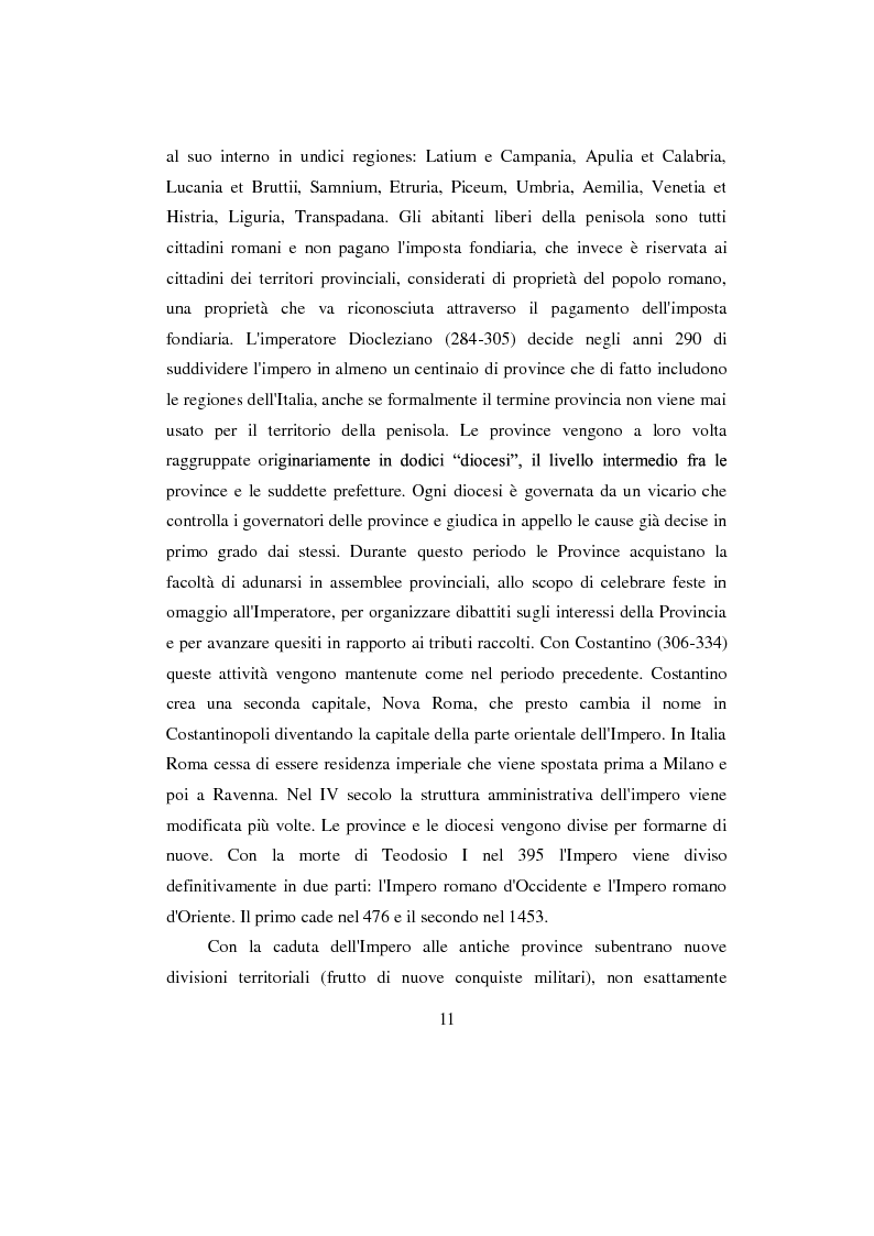 Anteprima della tesi: La Provincia. Ruolo storico e dibattito attuale con riferimento al caso di Perugia, Pagina 10