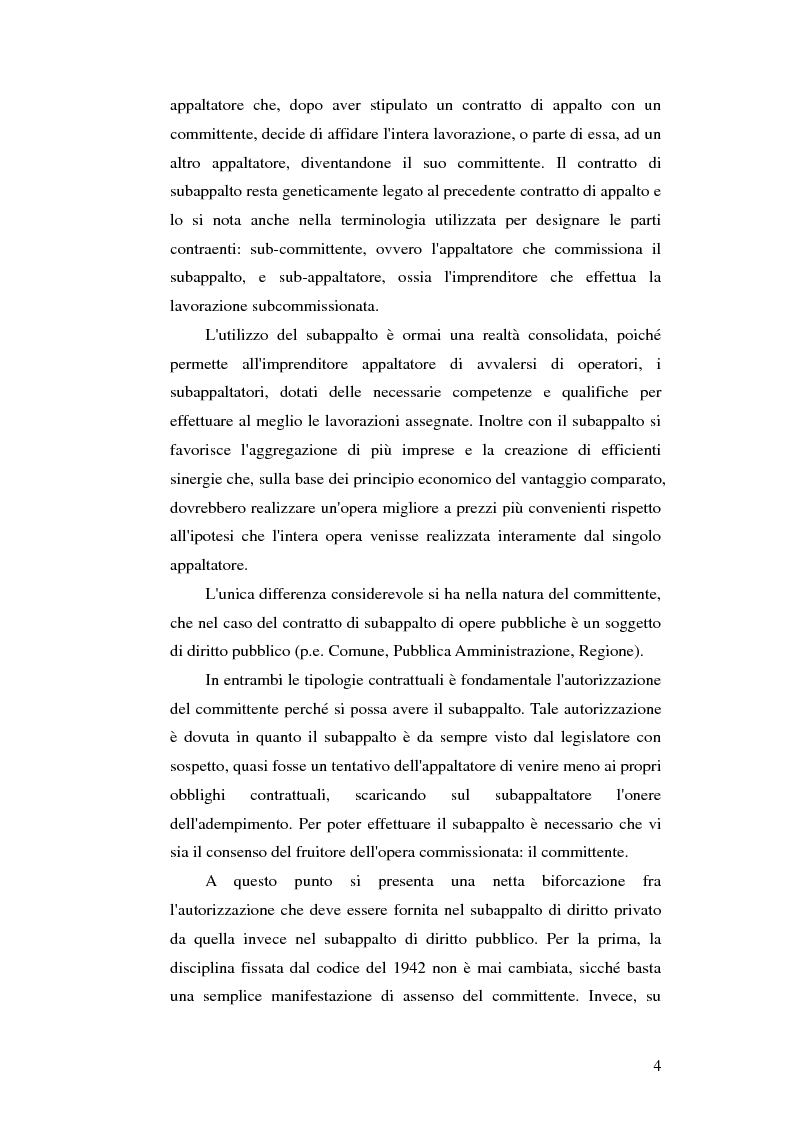Anteprima della tesi: Subappalto e mafia: analisi della disciplina a tutela dei subcontratti dalle infiltrazioni mafiose., Pagina 3