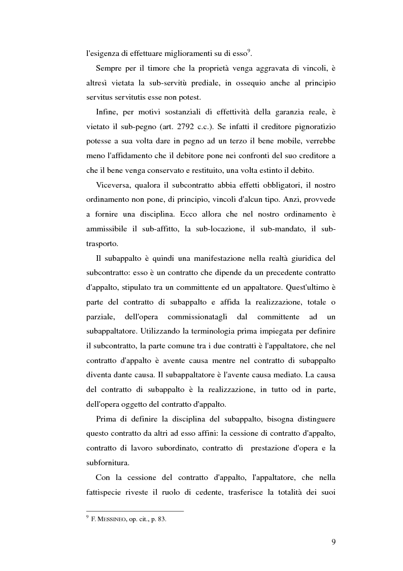 Anteprima della tesi: Subappalto e mafia: analisi della disciplina a tutela dei subcontratti dalle infiltrazioni mafiose., Pagina 8