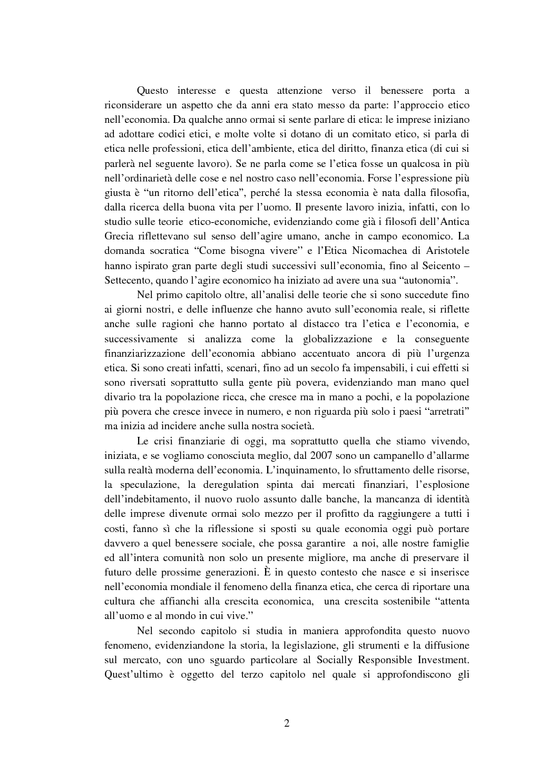 Anteprima della tesi: La Finanza Etica. Il Caso Etica Sgr e il Rating Etico: Sabaf S.P.A., Pagina 3