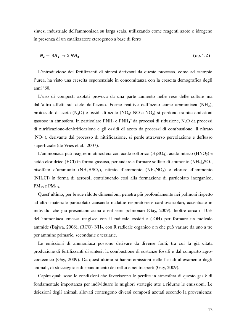 Anteprima della tesi: Emissioni di NH3 a seguito della distribuzione di liquame: valutazione delle strategie di mitigazione, Pagina 10