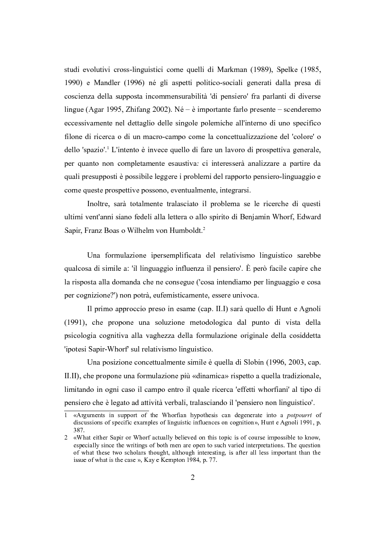 Anteprima della tesi: Differenti approcci al Relativismo Linguistico, Pagina 3