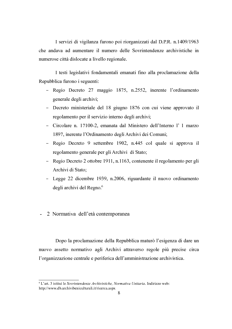 Anteprima della tesi: L'Archivio Scolastico. Un caso particolare: la Scuola Media Statale ''Michele Cipolla'', Pagina 5