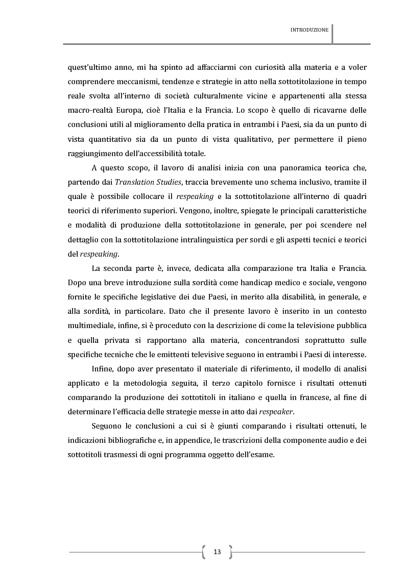 Anteprima della tesi: La sottotitolazione intralinguistica in tempo reale per sordi. Analisi comparativa tra Italia e Francia., Pagina 4
