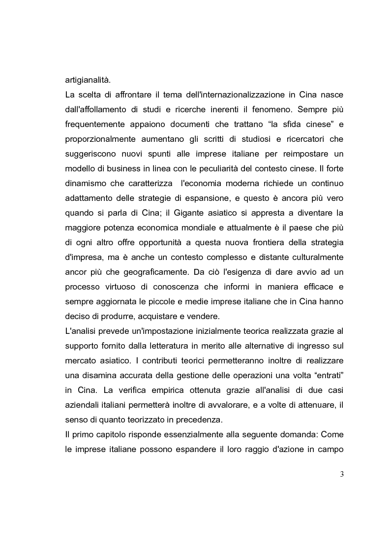 Anteprima della tesi: La competizione cinese: modalità di ingresso e strategie di crescita per le PMI italiane nel paese del dragone. Alcune esperienze del Made in Italy, Pagina 3
